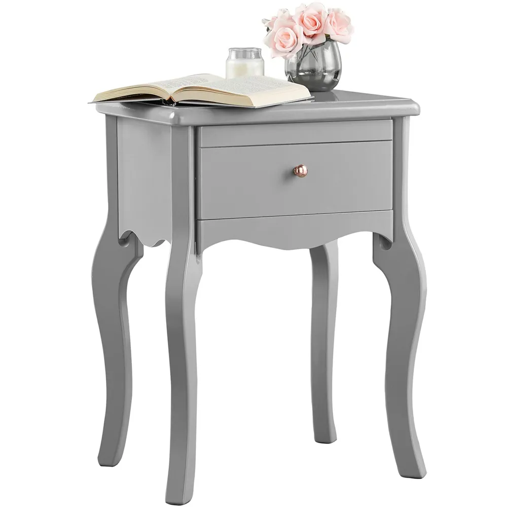 CARME Home Side Table with Drawer - Grey
