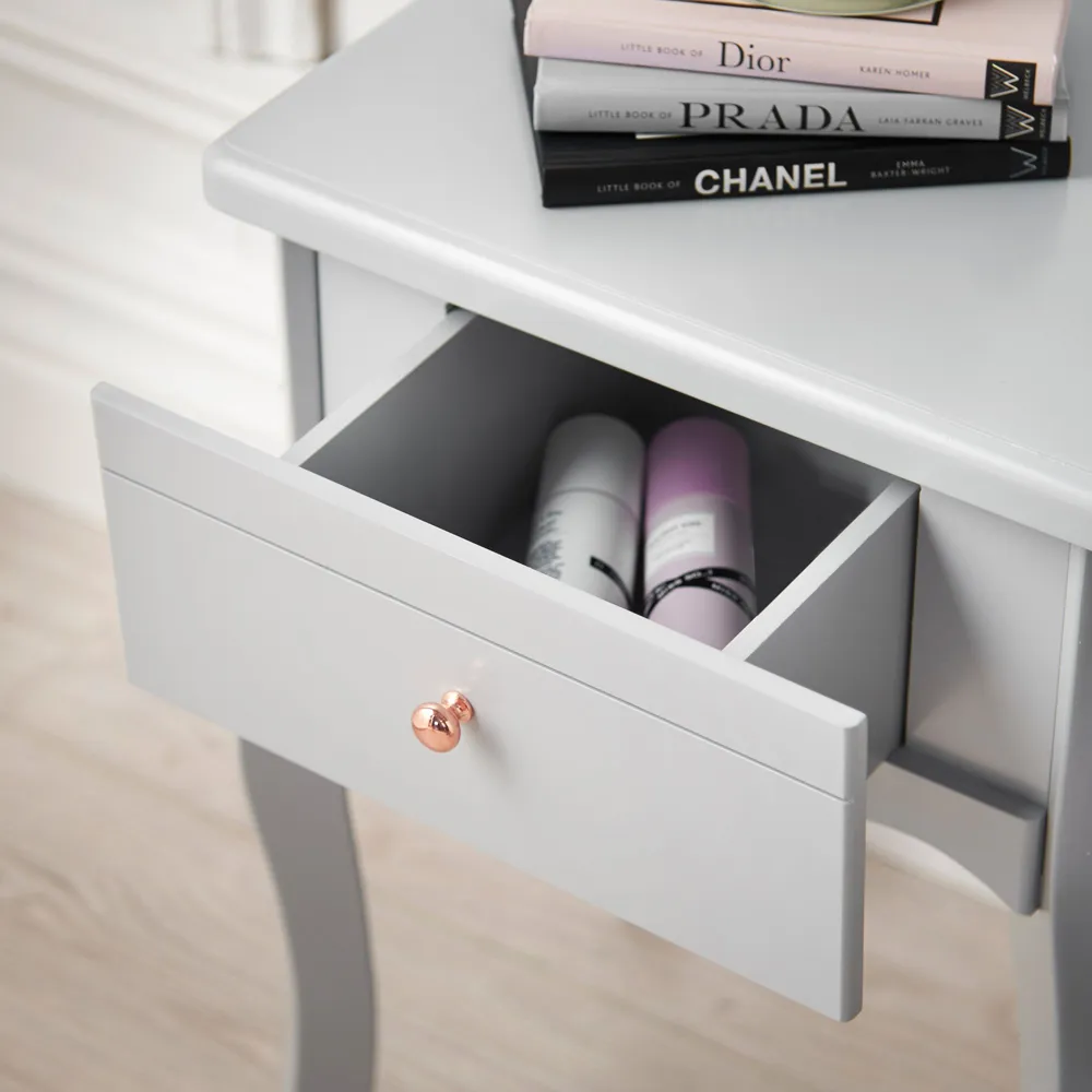 CARME Home Side Table with Drawer - Grey