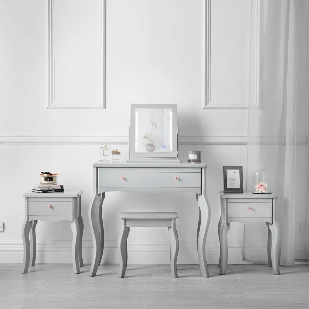 CARME Home Side Table with Drawer - Grey