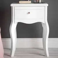 CARME Home Side Table with Drawer - White