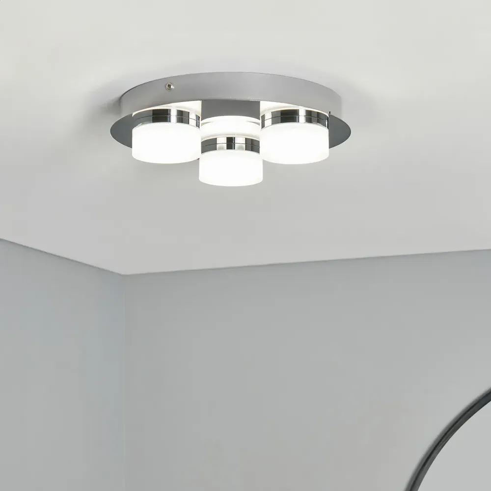 Aylla 3 LED IP44 Flush Ceiling Light - Chrome