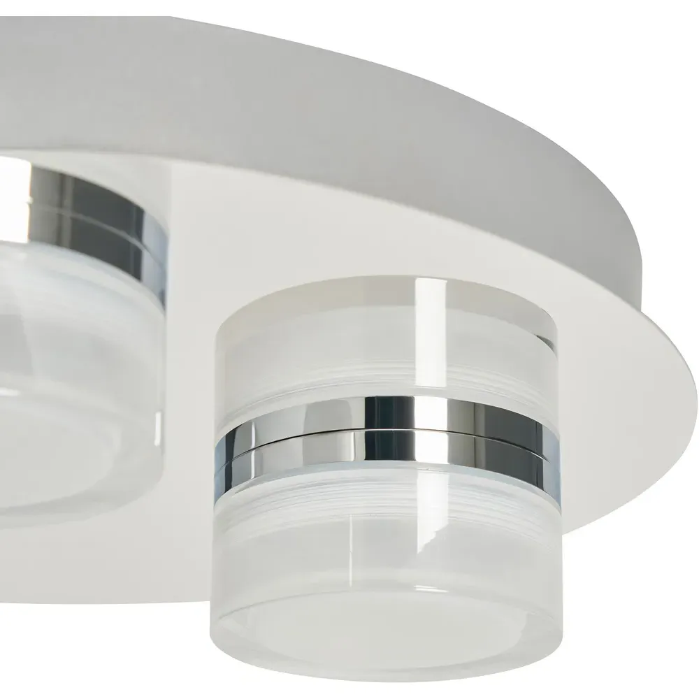 Aylla 3 LED IP44 Flush Ceiling Light - Chrome