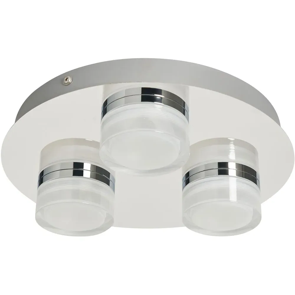 Aylla 3 LED IP44 Flush Ceiling Light - Chrome image