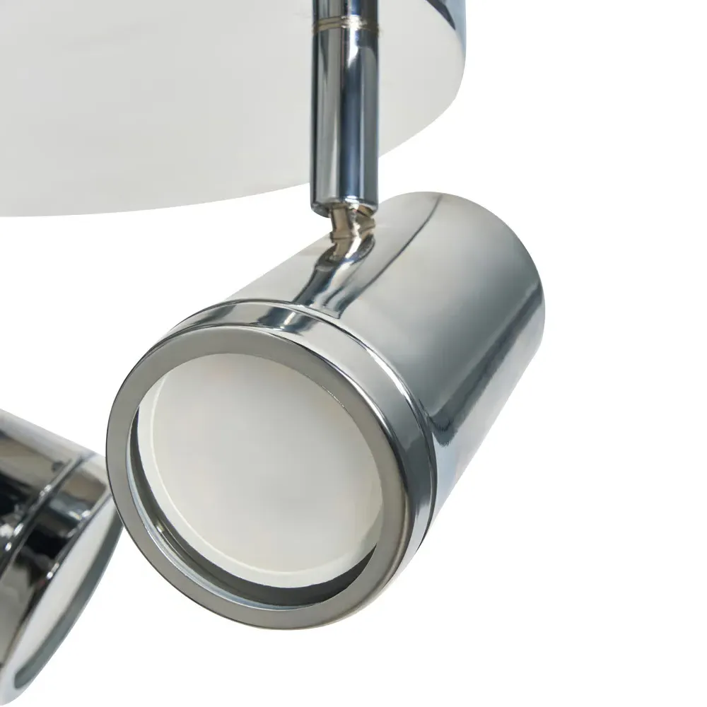 Flora 3 Light Flush Ceiling Plate IP44 - Chrome