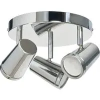 Flora 3 Light Flush Ceiling Plate IP44 - Chrome