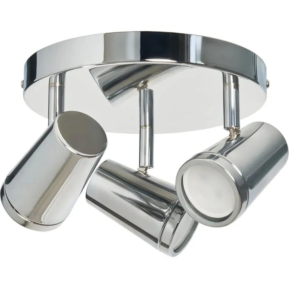 Flora 3 Light Flush Ceiling Plate IP44 - Chrome image