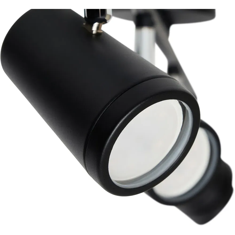 Flora 4 Light IP44 Flush Ceiling Bar - Black