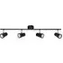 Flora 4 Light IP44 Flush Ceiling Bar - Black