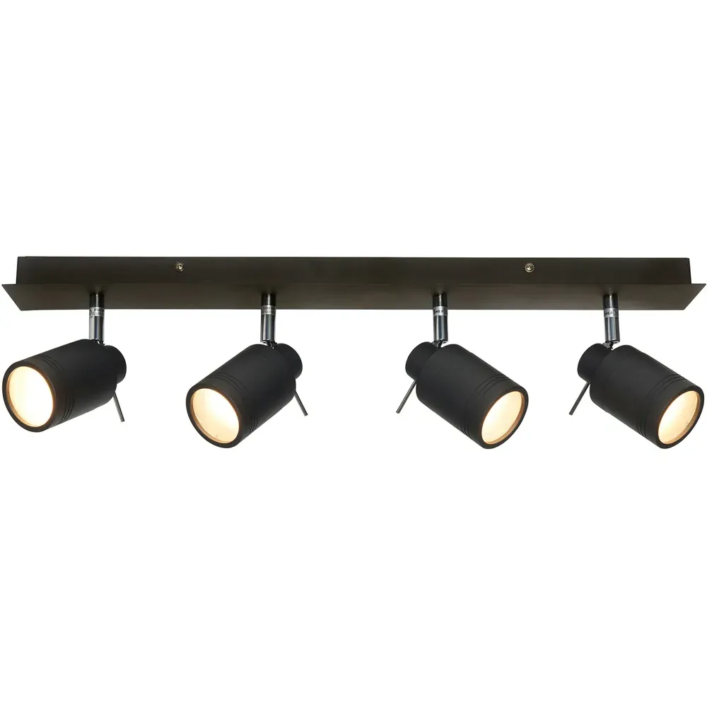 Ramona 4 Spot IP44 Light Bar - Black