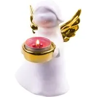 Ceramic Angel Tealight Holder - Gold