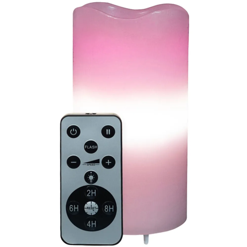 St Helens Pink Hearts LED Candle Projector - Pink