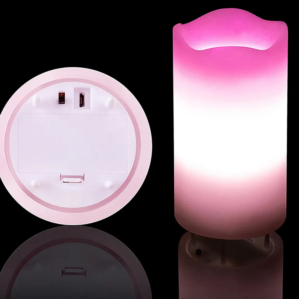 St Helens Pink Hearts LED Candle Projector - Pink