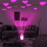St Helens Pink Hearts LED Candle Projector - Pink