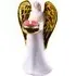 Standing Ceramic Angel Tealight Holder - Gold