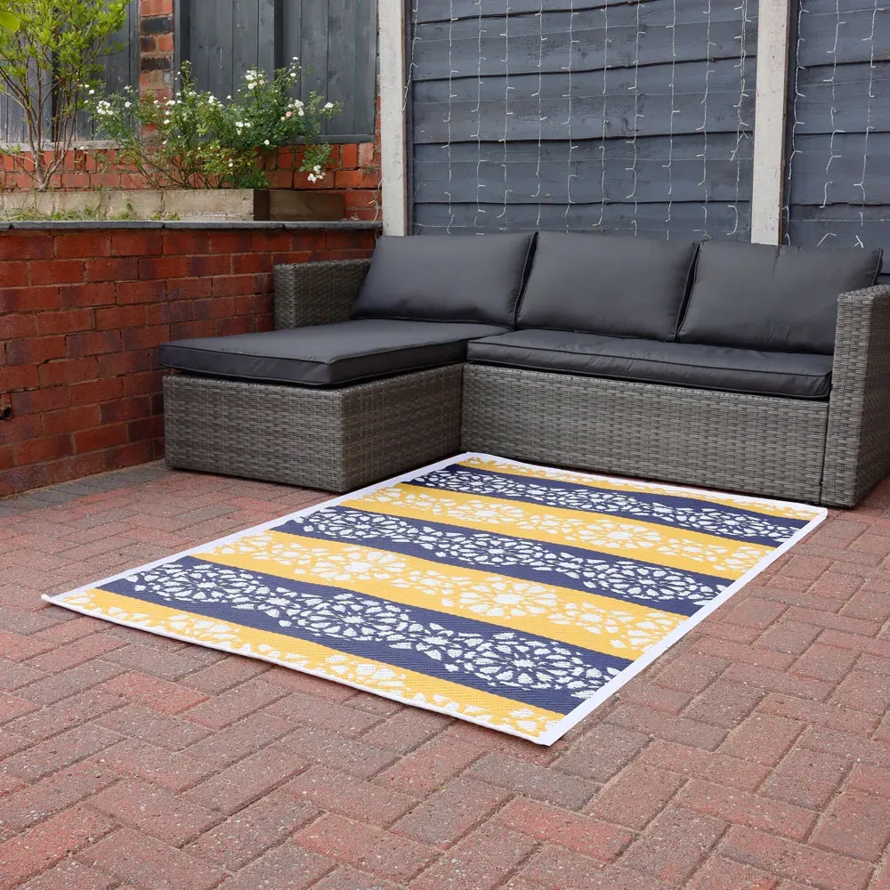 Casablanca Mosaic Reversible Outdoor Rug - Yellow