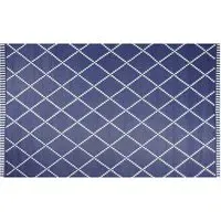 Piazza Reversible Outdoor Rug - Navy and Cream