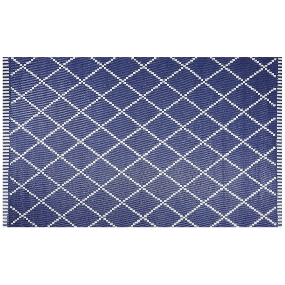Piazza Reversible Outdoor Rug - Navy and Cream image