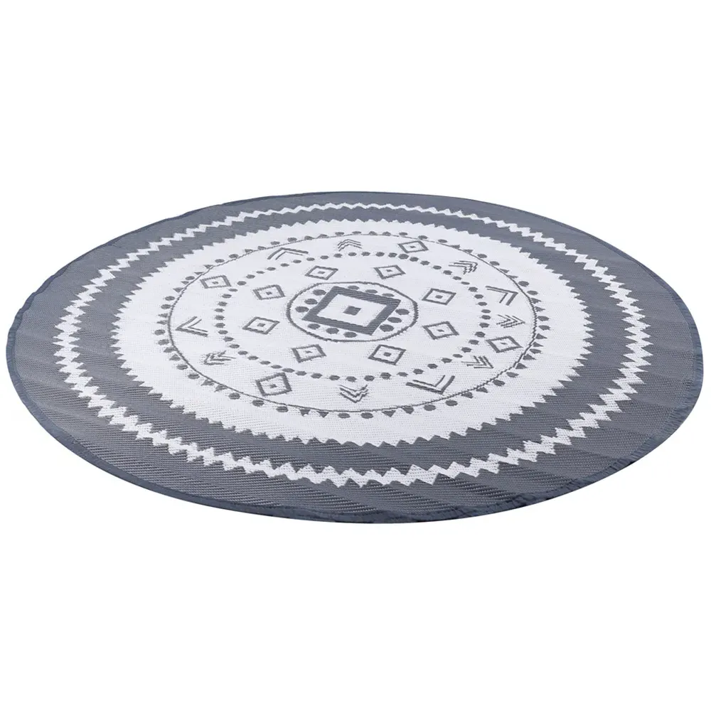 Vanguard Round Outdoor Rug - Grey, Polypropylene