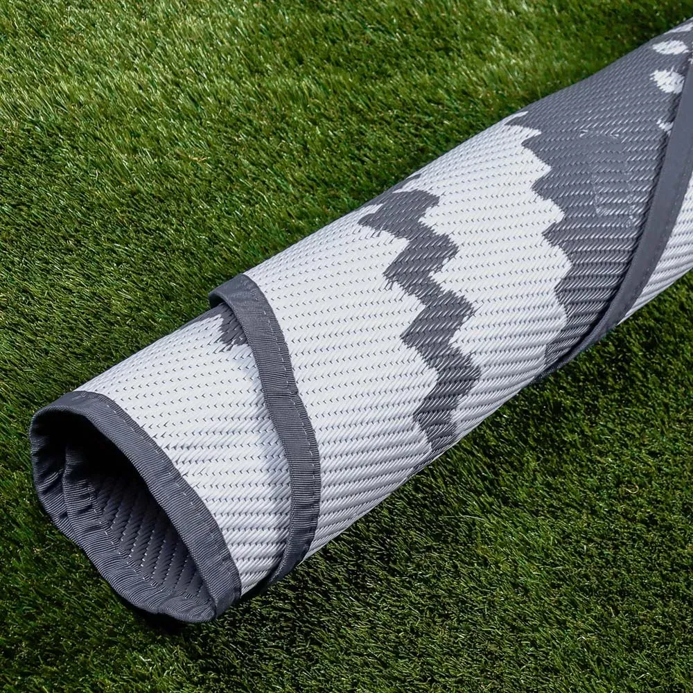 Vanguard Round Outdoor Rug - Grey, Polypropylene