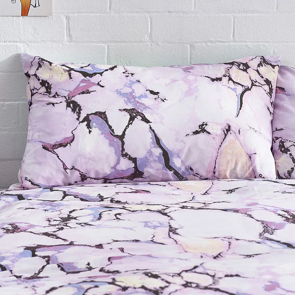 Marble Single Abstract Duvet Cover Set - Multi, Polycotton