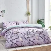 Marble Single Abstract Duvet Cover Set - Multi, Polycotton