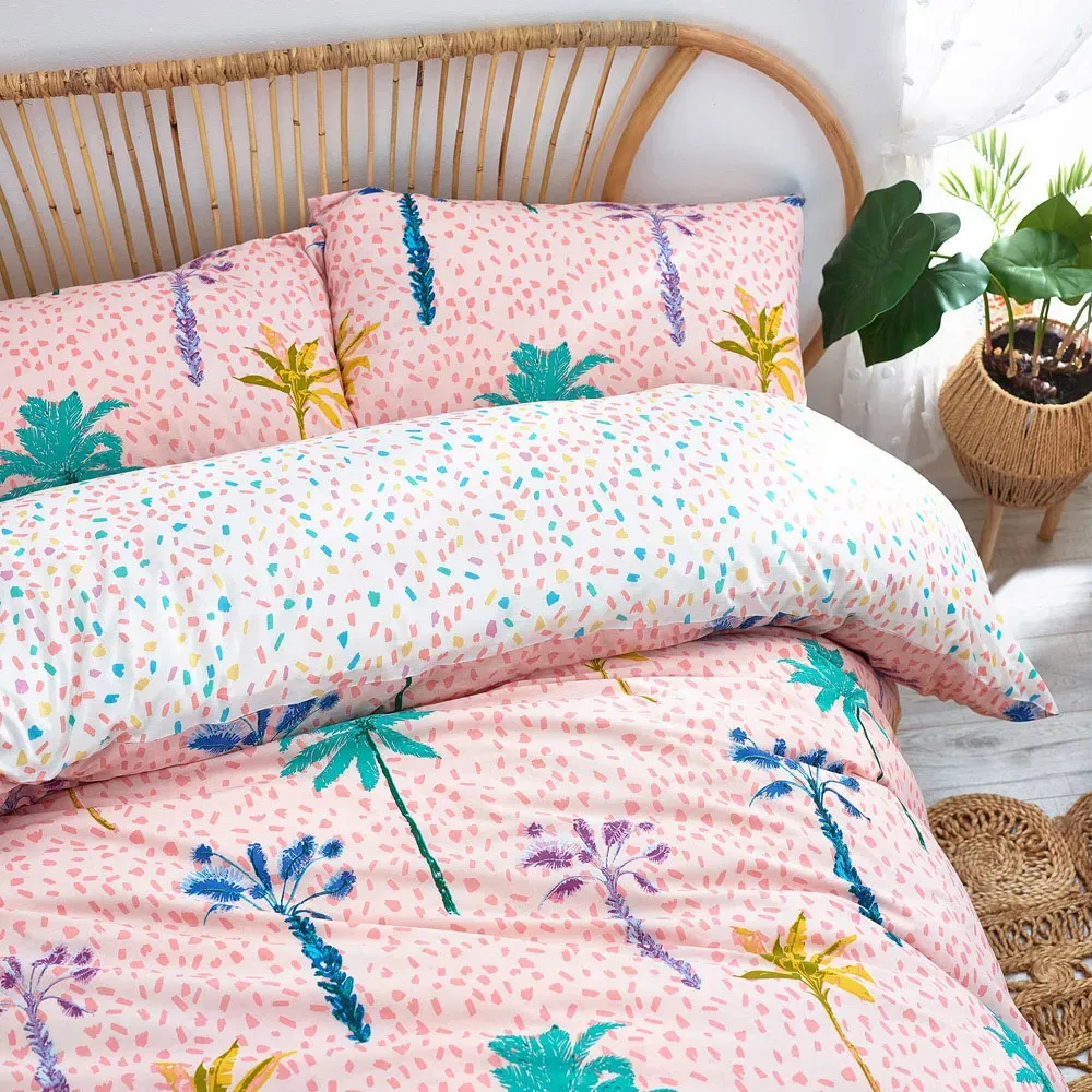 Palmtropolis Single Duvet Cover Set - Pink, Polycotton