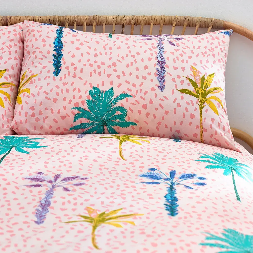 Palmtropolis Single Duvet Cover Set - Pink, Polycotton
