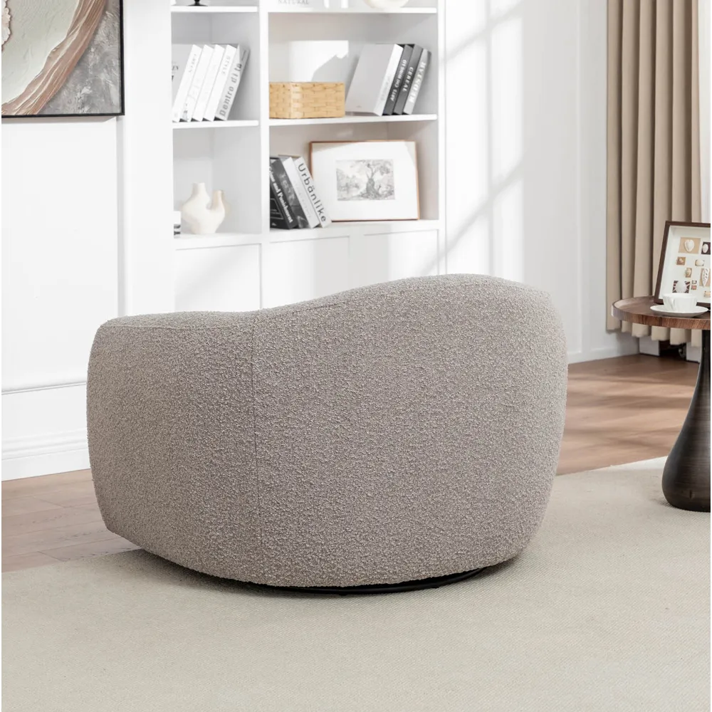Sutton Swivel Accent Chair - Taupe, Boucle