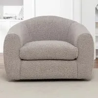 Sutton Swivel Accent Chair - Taupe, Boucle