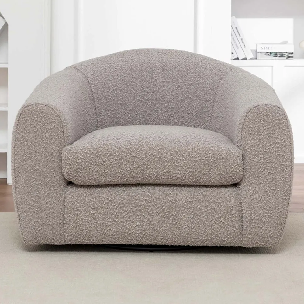 Sutton Swivel Accent Chair - Taupe, Boucle