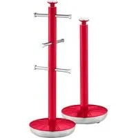 Swan Towel Pole and Mug Set - Red