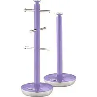 Swan Towel Pole and Mug Tree Set - Purple