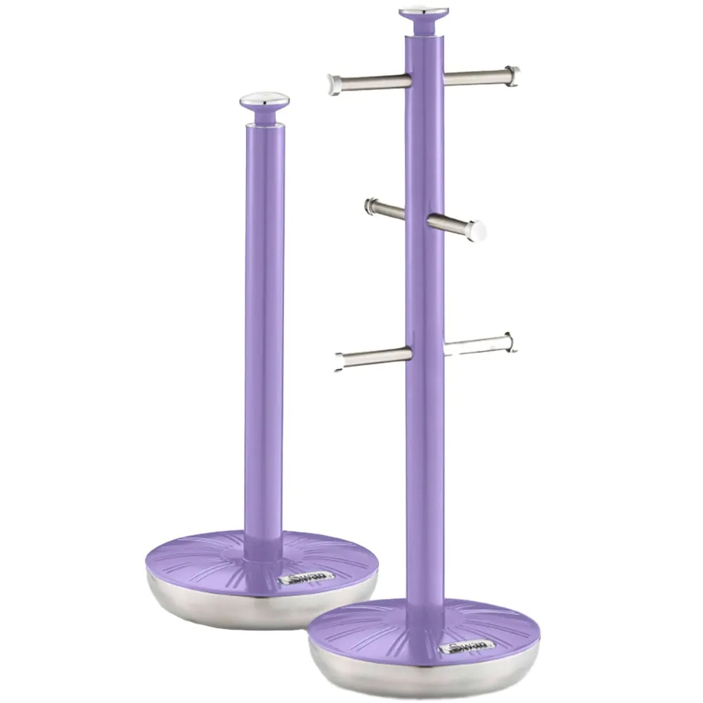Swan Towel Pole and Mug Tree Set - Purple image