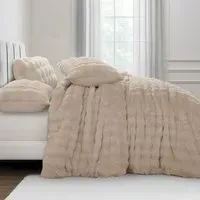 Alpine Double Duvet Set - Beige, Faux Fur