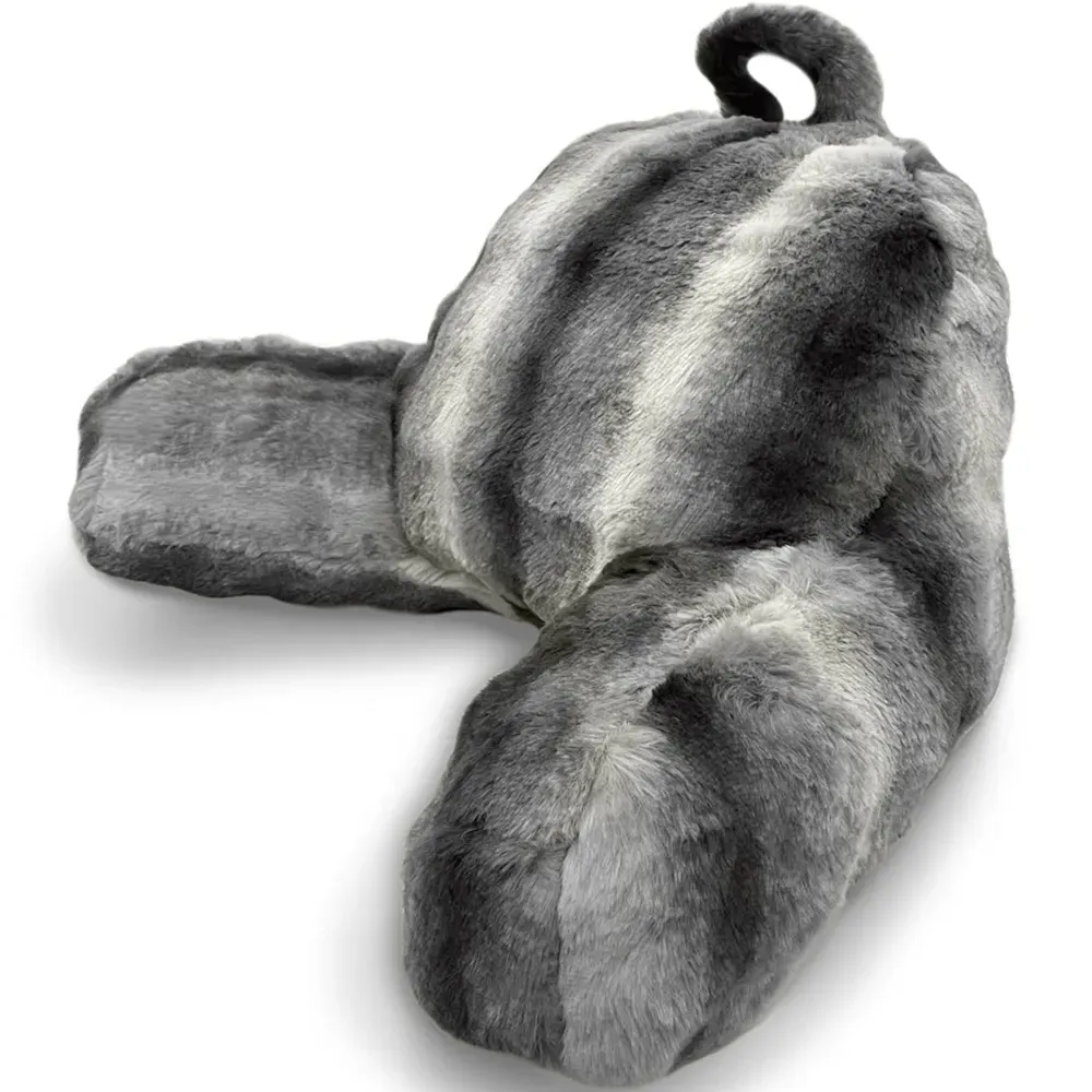 Alpine Husky Back Pillow - Grey, Faux Fur