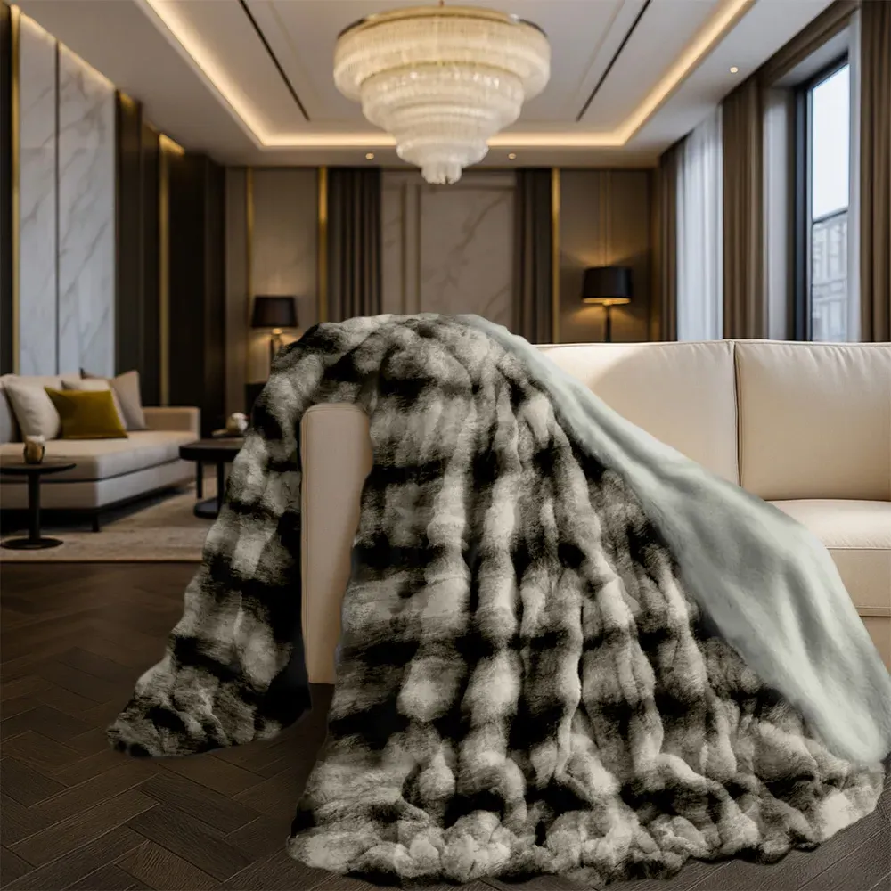 Alpine Husky Throw 200x240cm - Beige, Faux Fur