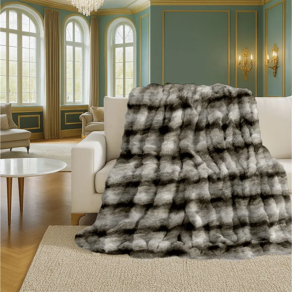 Alpine Husky Throw 200x240cm - Beige, Faux Fur