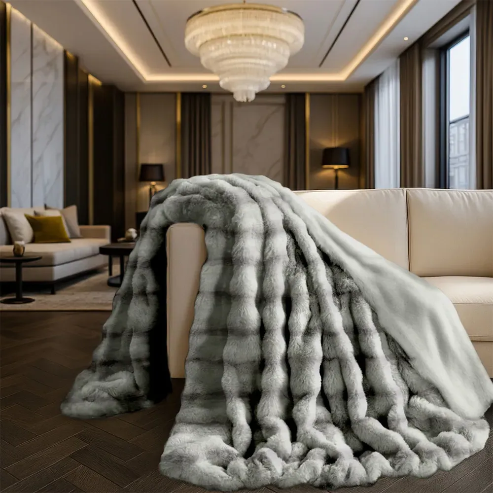 Alpine Husky Throw 200x240cm - Grey, Faux Fur