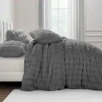Alpine Single Duvet Set - Charcoal, Faux Fur