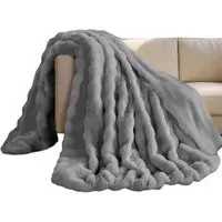 Alpine Throw 150 x 200cm - Silver, Faux Fur