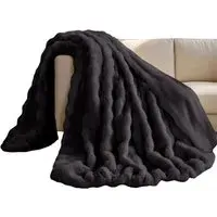Alpine Throw 200 x 240cm - Charcoal, Faux Fur
