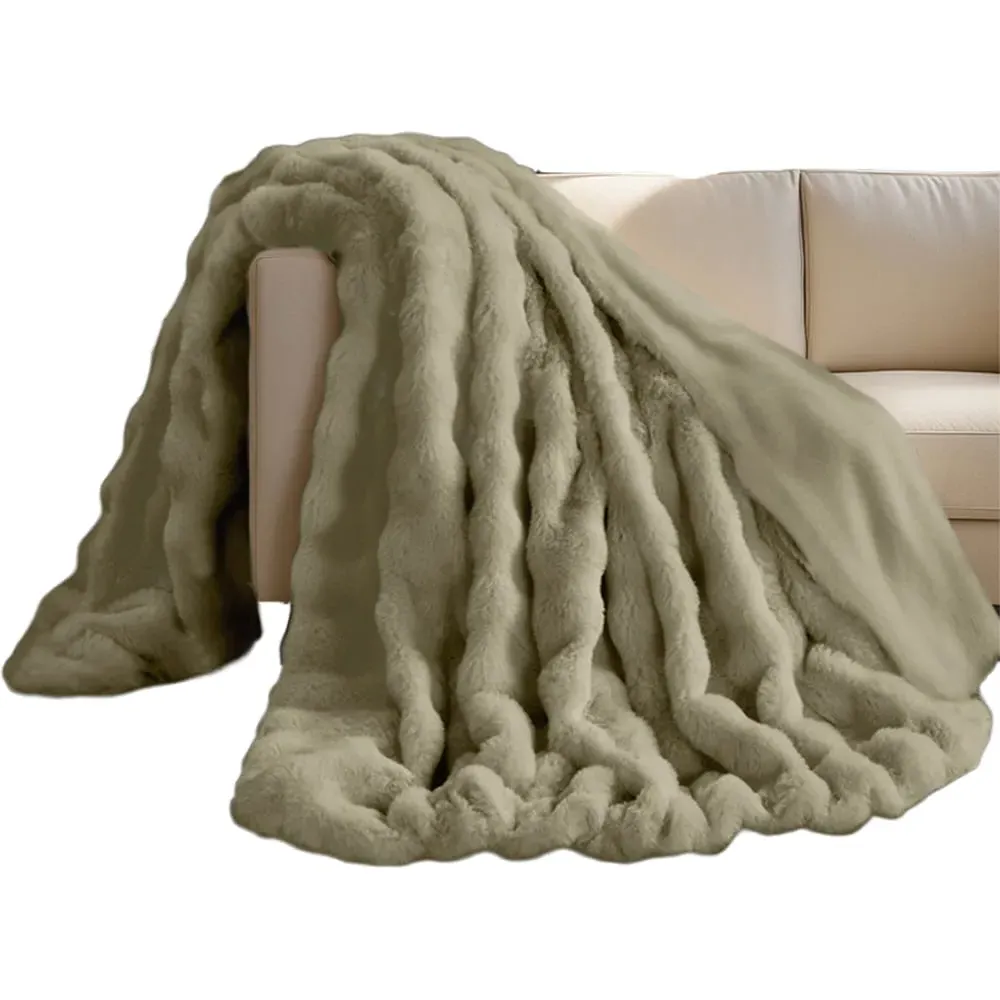 Alpine Throw 200x240cm - Cream, Faux Fur