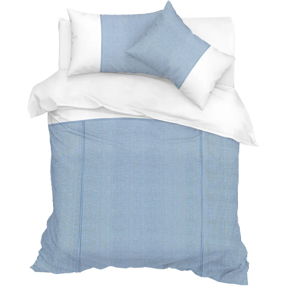 Lincoln Double Striped Duvet Set - Blue