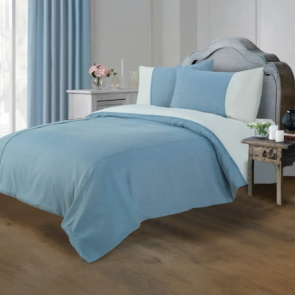 Lincoln Double Striped Duvet Set - Blue
