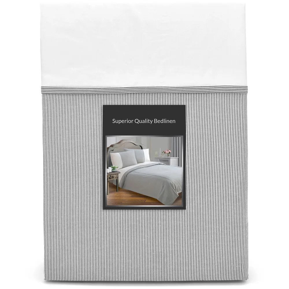 Lincoln Single Striped Duvet Set - Black