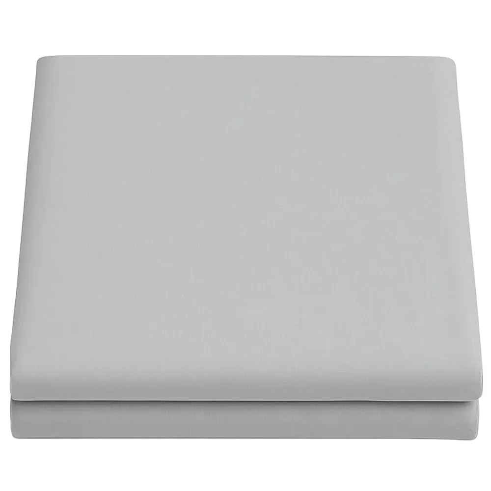 Percale King Size Flat Sheet - Grey, Cotton image