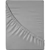 Percale Single Fitted Sheet - Grey, Cotton