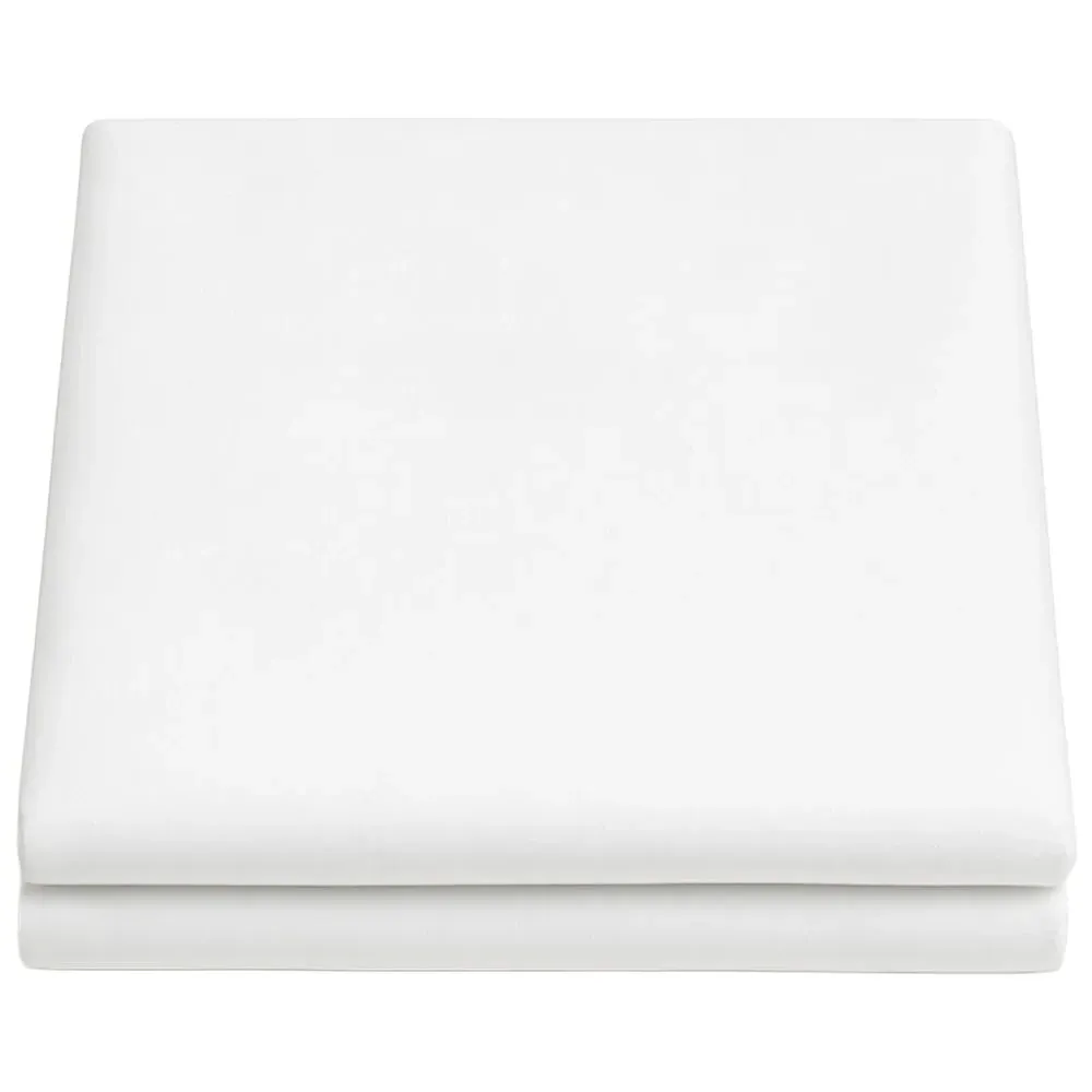 Percale Super King Size Flat Sheet - White, Cotton