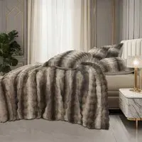 Single Alpine Husky Duvet Set - Beige, Faux Fur