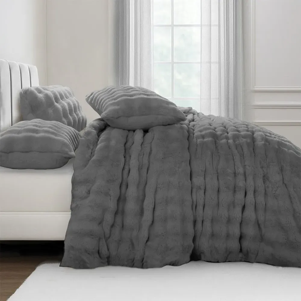 Super King Size Alpine Duvet Set - Charcoal